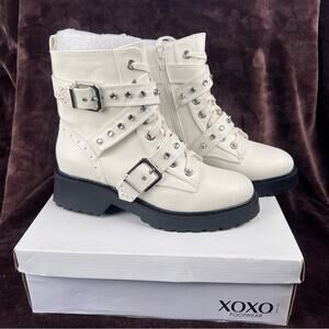Off-White Rhinestone Boots Size 9 NWT